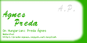 agnes preda business card